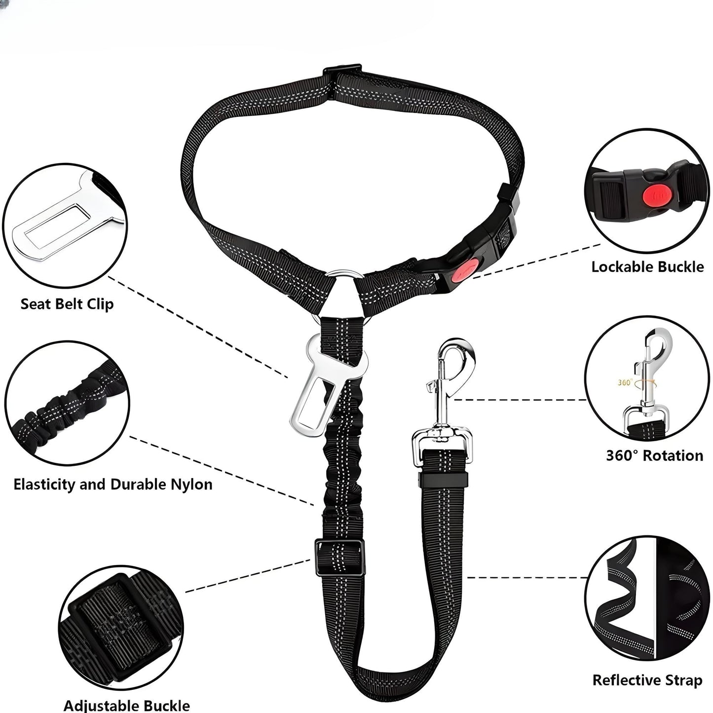 Lockleash: 2-in-1 Pet Leash and Seatbelt